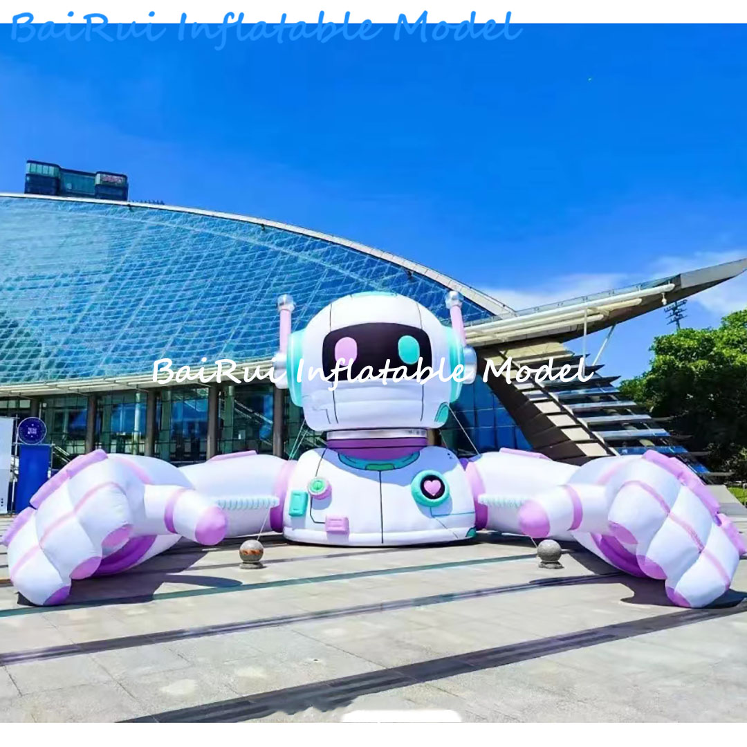 Event Launch Party - หุ่นยนต์เป่าลมยักษ์ ตกแต่งงานอีเวนต์เทคโนโลยีล้ำสมัย มีไฟ LED ตัวมาสคอตงานปาร์ตี้แนวไซไฟ ฉากหลังสำหรับเปิดตัวบริษัท