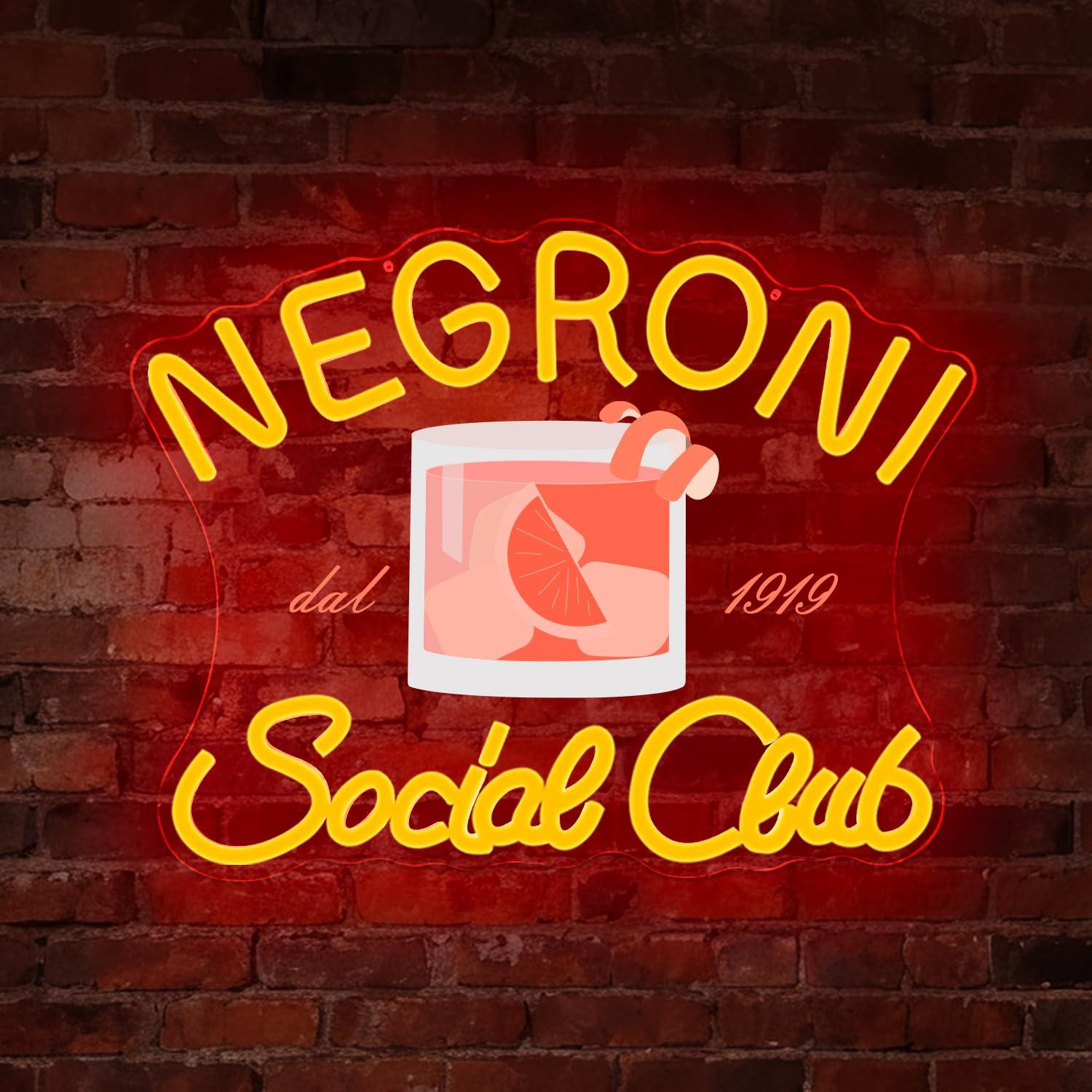 Neon Sign Party - ป้ายไฟนีออน LED ค็อกเทล Negroni Social Club