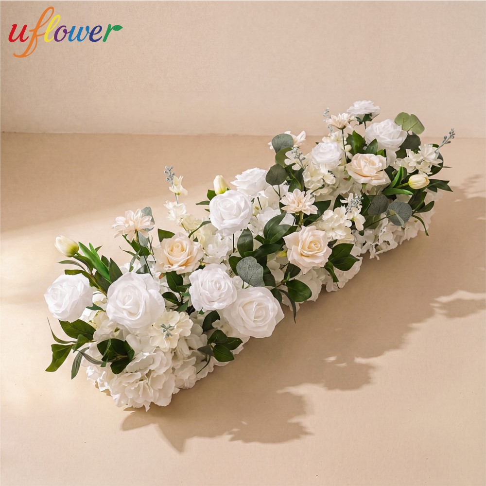 Flower Wall Panel - Uflower ดอกกุหลาบและใบไม้ประดิษฐ์ แถวดอกไม้ยาว ฉากหลังดอกไม้ ดอกไม้ประดิษฐ์ ตกแต่งงานแต่งงาน