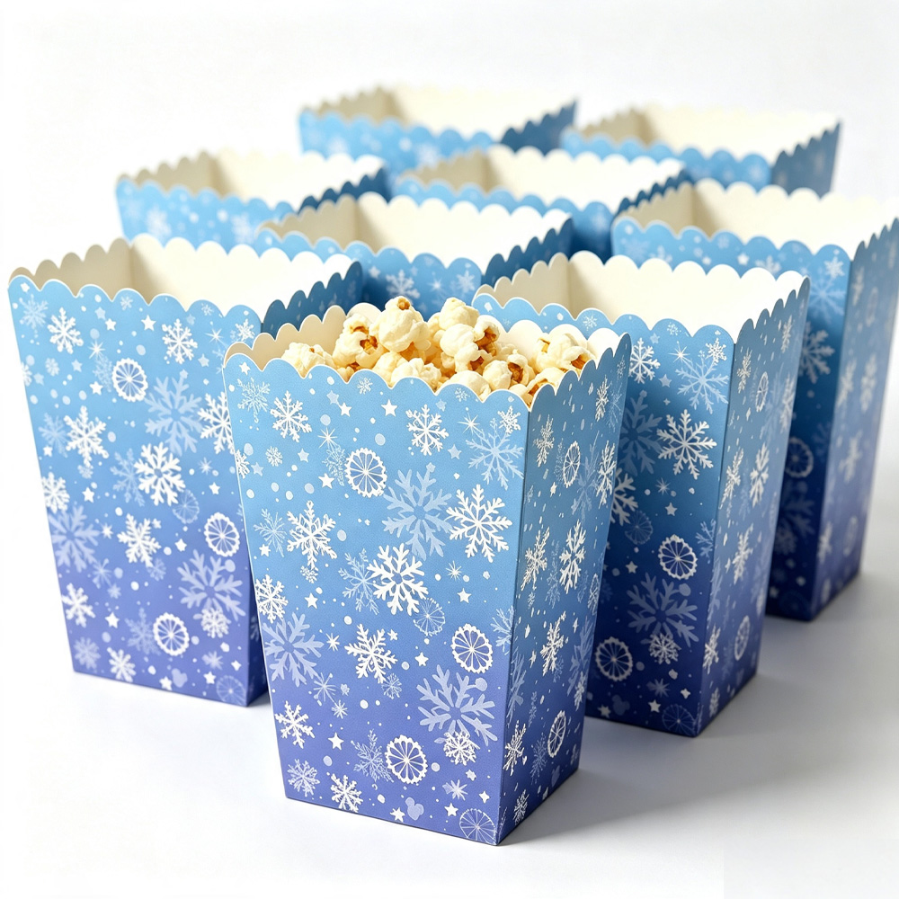 กล่องป๊อปคอร์นลายเกล็ดหิมะ 10- - Event Party Box บทวิจารณ์และราคา