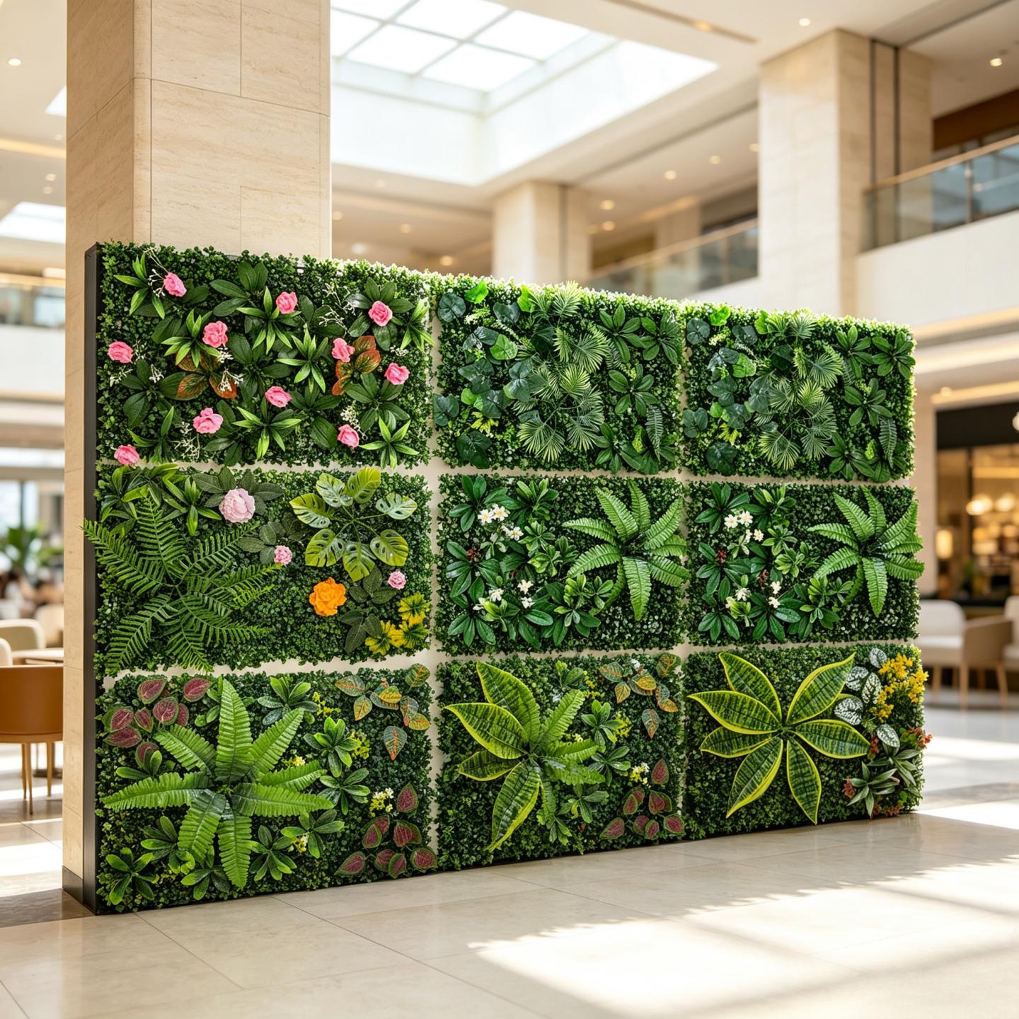 แผงผนังต้นไม้ประดิษฐ์กันรังสีย - Flower Wall Panel บทวิจารณ์และราคา