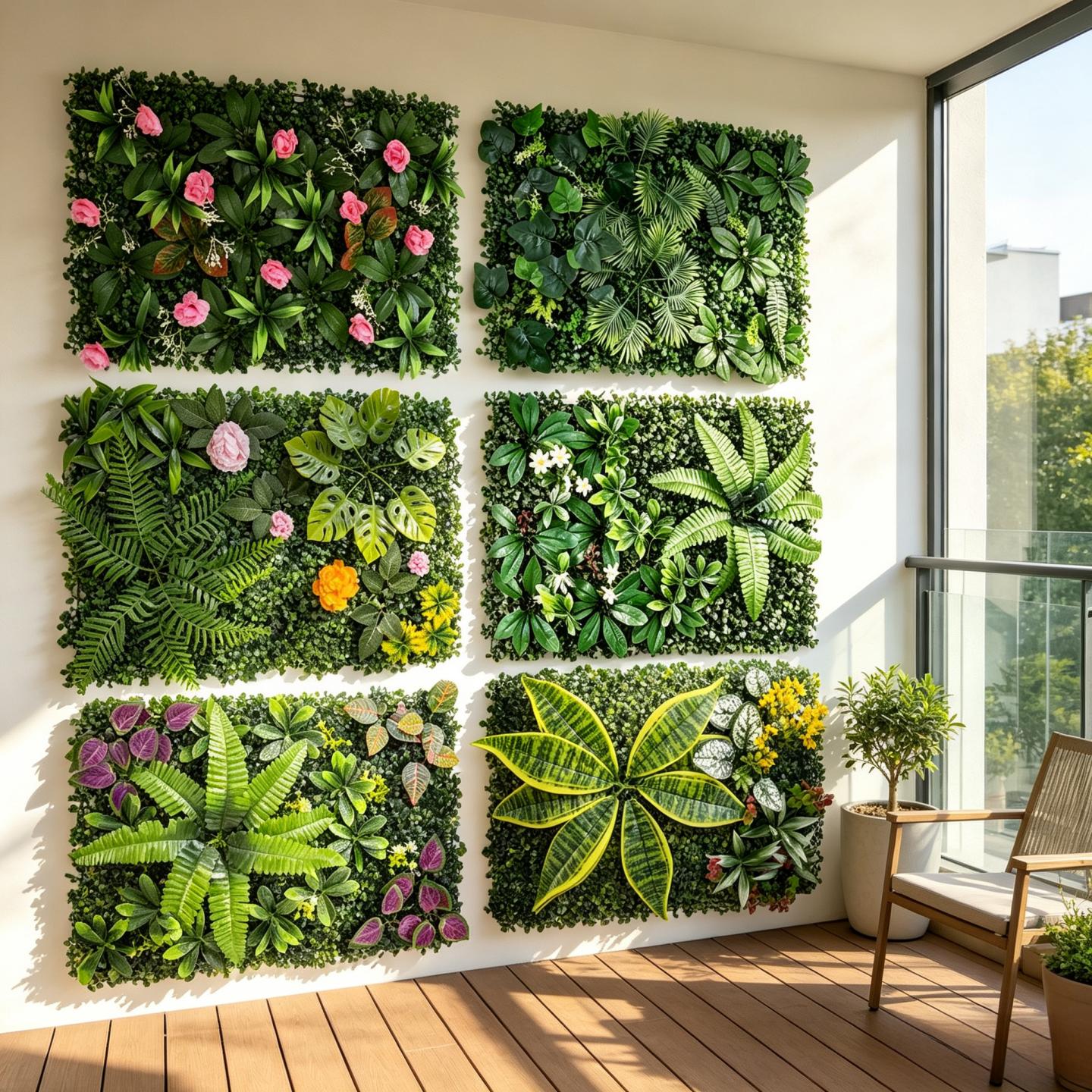 แผงผนังต้นไม้ประดิษฐ์กันรังสีย - Flower Wall Panel บทวิจารณ์และราคา