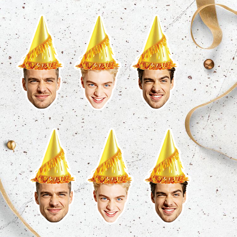 20/30 ชิ้น สติกเกอร์รูปหน้าคนส - Party Hat Cone บทวิจารณ์และราคา